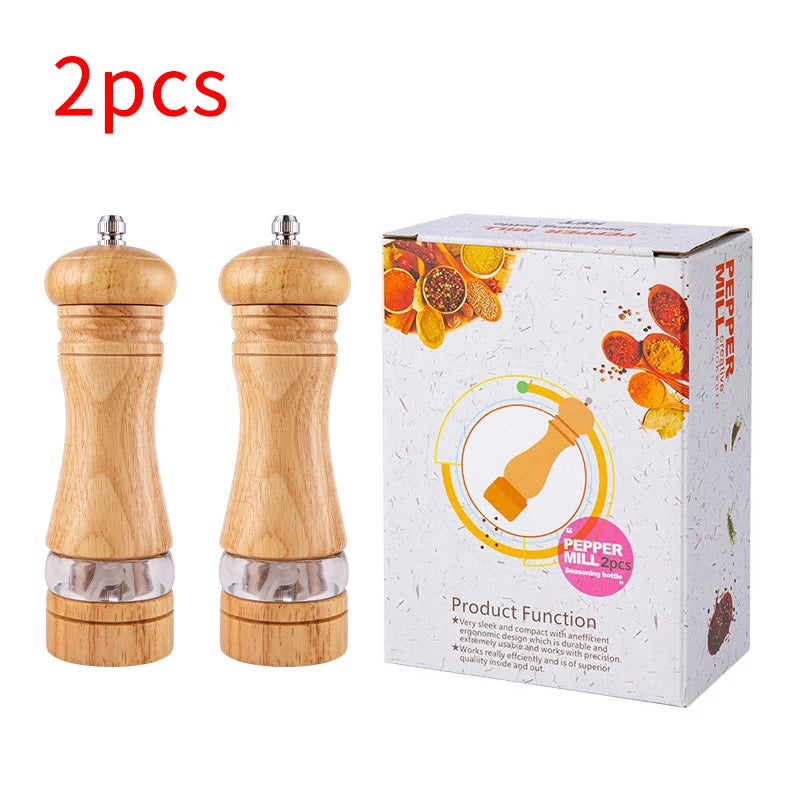 Manual Pepper Mill – Acrylic & Rubber Wood with Ceramic Core | Freshly Ground Pepper Grinder