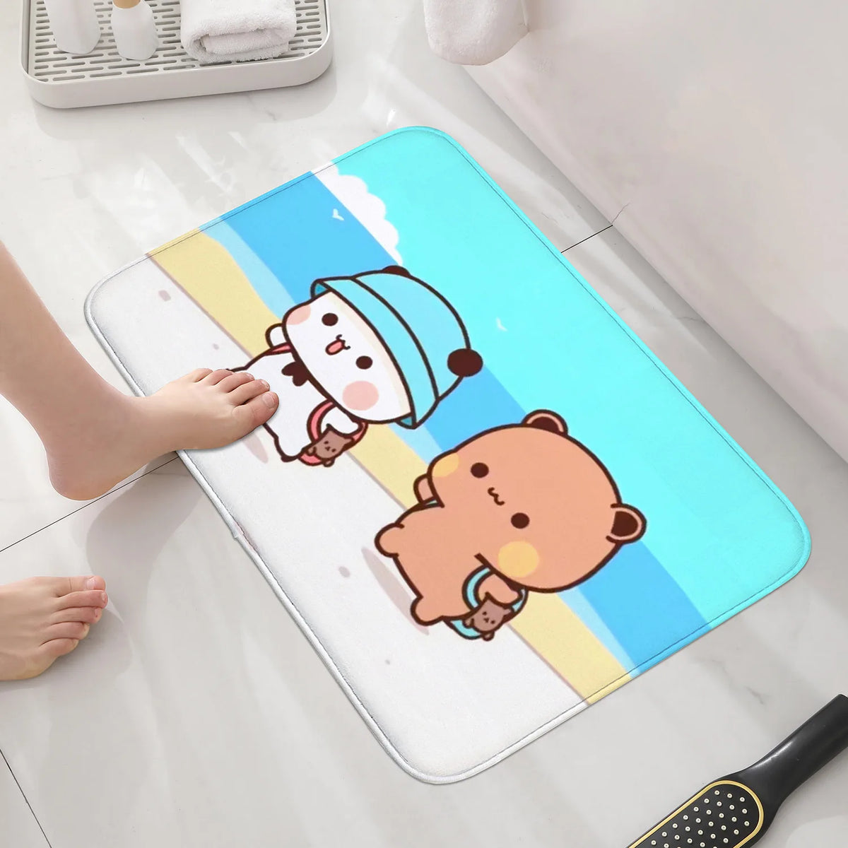 Cute Cartoon Welcome Mat Non-Slip Memory Foam Doormat – Waterproof Anti-Bacterial Floor Rug for Door, Bathroom, Bedroom (30×50 / 40×60 / 50×80 cm | 11.8×19.7 / 15.7×23.6 / 19.7×31.5 in)