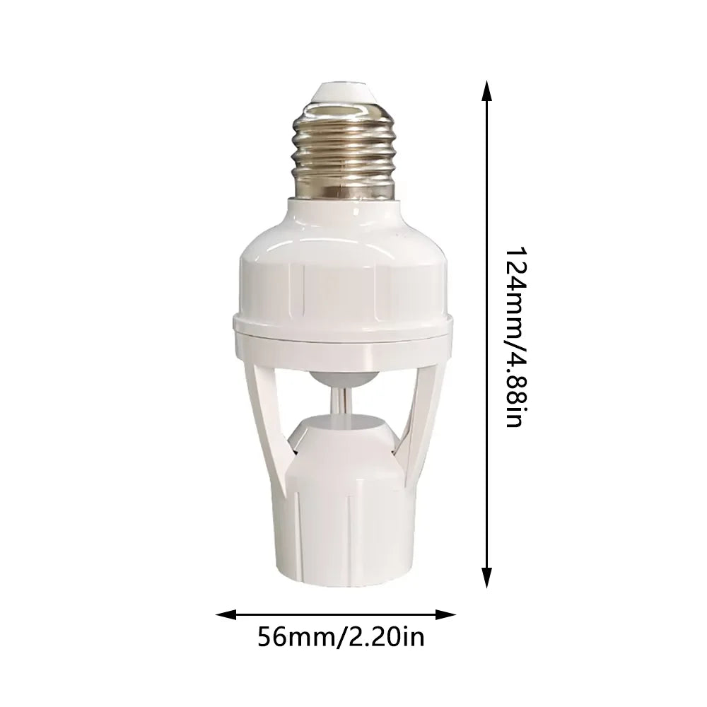 Motion Sensor Light Bulb Adapter E27 PIR Socket Holder Automatic LED Switch 110-220V