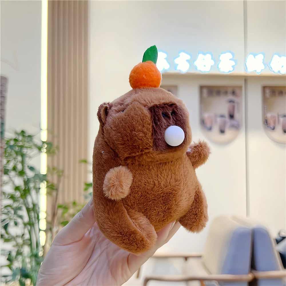 Interactive Capybara Plush Toy - Bubble-Blowing Stress Relief Stuffed Animal Gift for Adults & Couples
