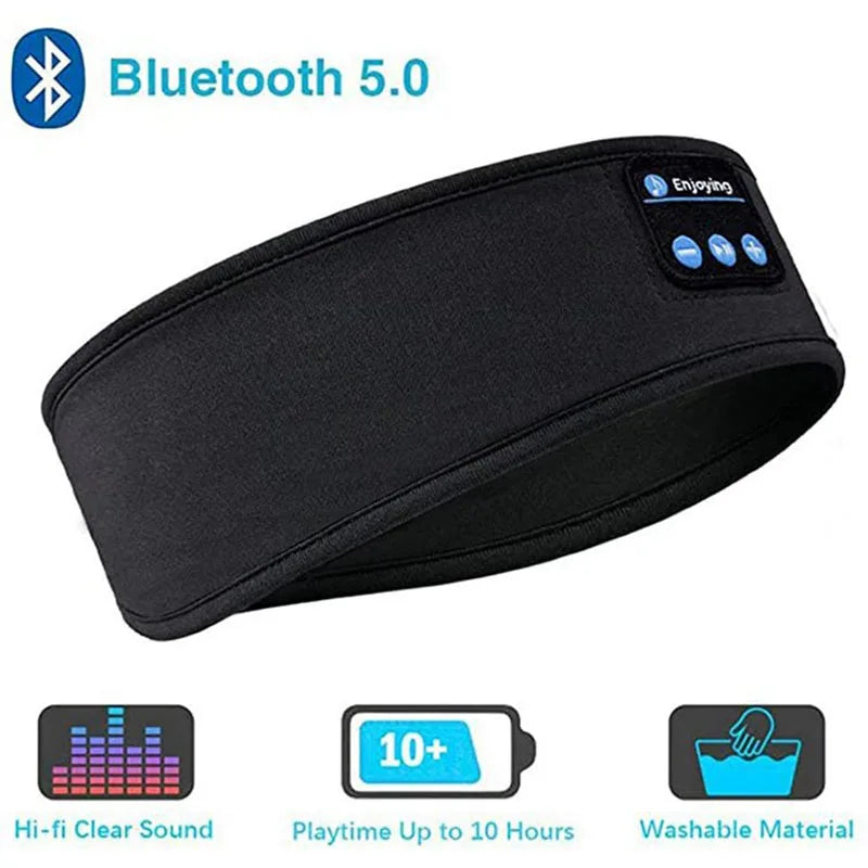 Wireless Bluetooth Sleep Headband with Thin HD Stereo Speakers — Sports Headphones & Eye Mask for Side Sleepers