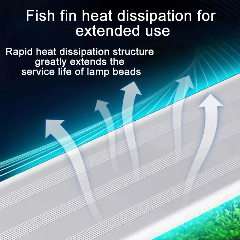 Adjustable 3-Color Full Spectrum LED Aquarium Light – Clip-On Telescopic Lamp for 18–75 cm (7–30 in) Fish Tanks