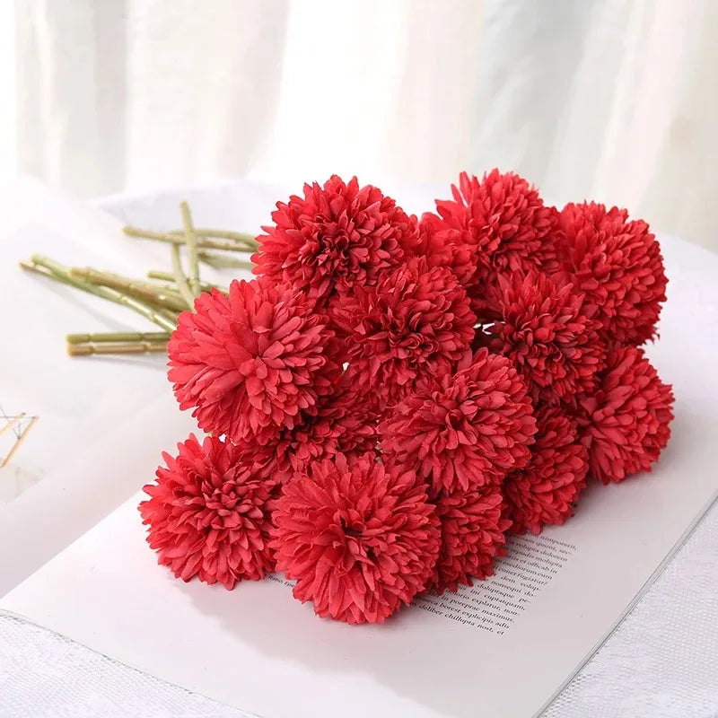 3/6-Piece Silk Hydrangea Artificial Flower Bouquet - Boho Stems for Home, Bedroom & Wedding Decor