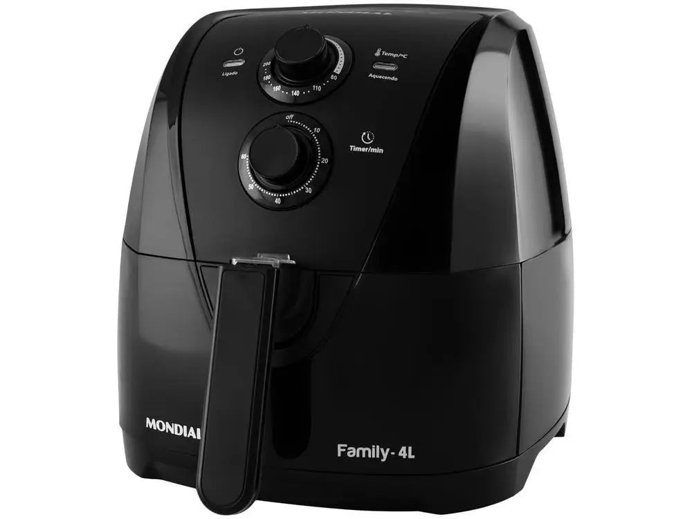 4L (4-Quart) Oil-Free Air Fryer, 1500W 220V, Square Non-Stick Basket, 80-200°C (176-392°F), 60-Min Timer