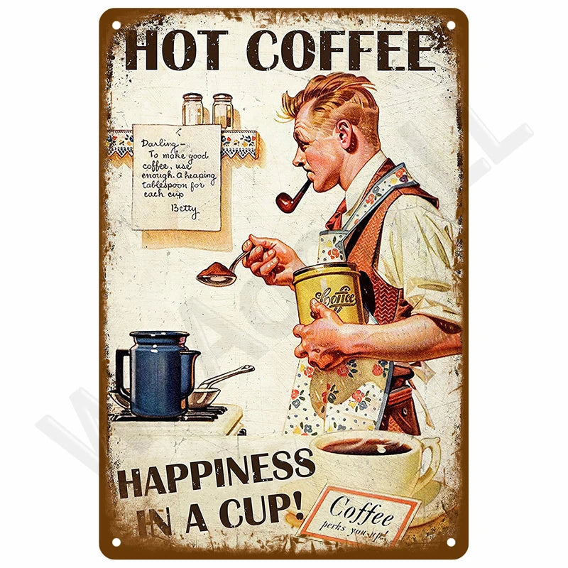 Retro Metal Wall Sign 20 x 30 cm (7.8 x 11.8 in) Vintage Tin Bedroom Wall Art