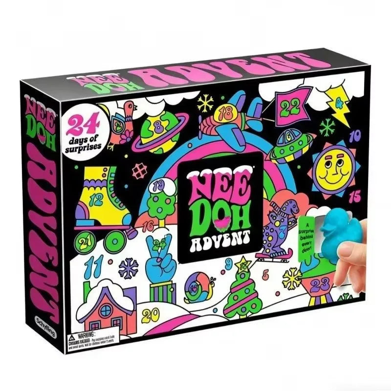 24-Day 3D PVC Sensory Squeeze Advent Calendar for Adults - Stress Relief Christmas Countdown