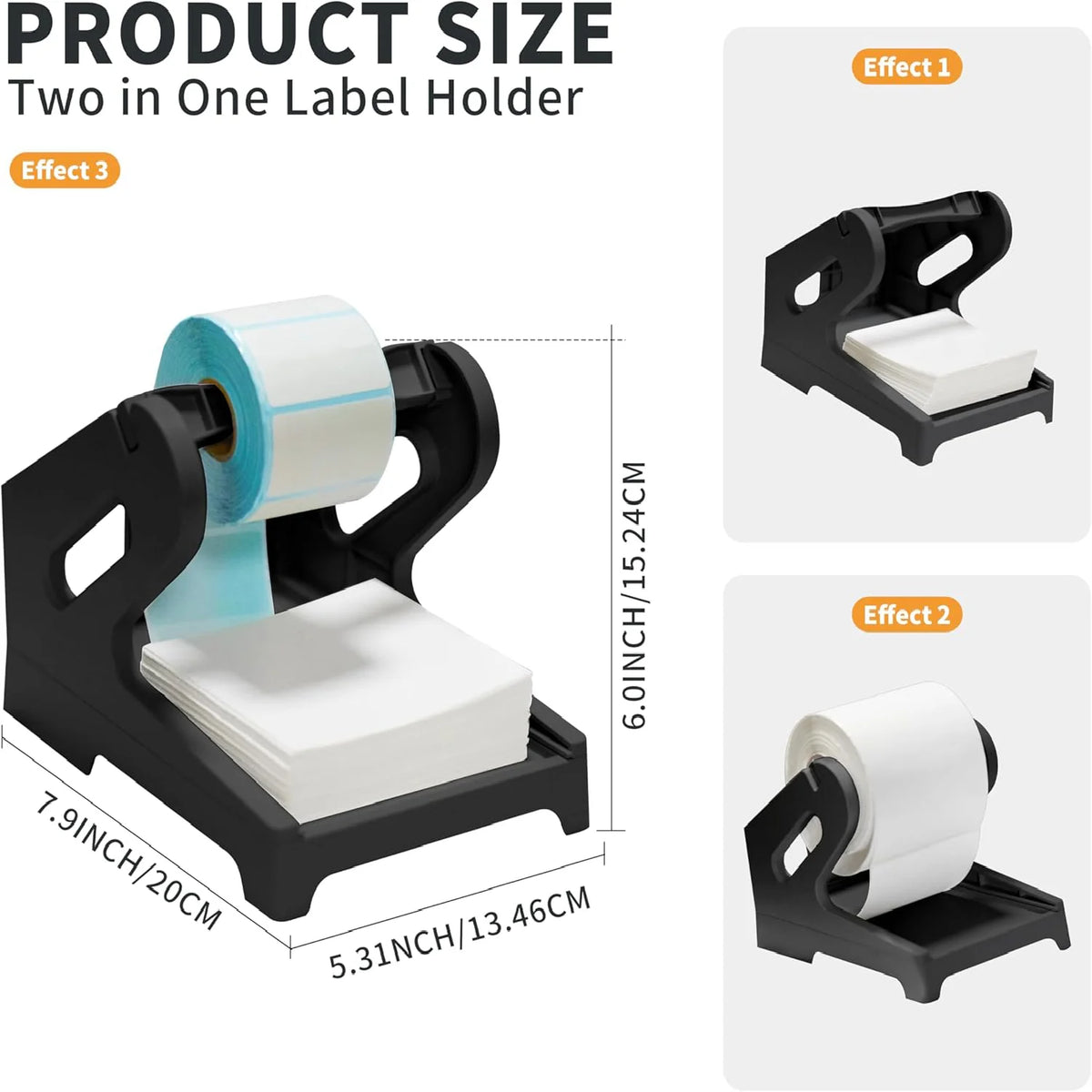 2-in-1 Thermal Label Holder Stand for Desktop Thermal Printers - Roll & Fanfold Shipping Label Dispenser