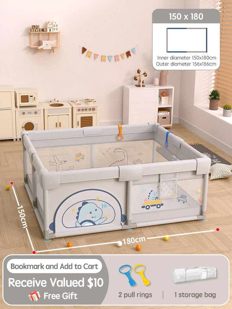 Children's Playpen 7 Size Options Foam-Protected Baby Safety Fence & Kids Ball Pit Play Yard