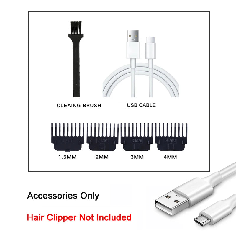 Rechargeable Cordless Hair Trimmer — Stainless Steel Blade, 80 Min Runtime, 0.5–1 mm (0.02–0.04 in) Cut