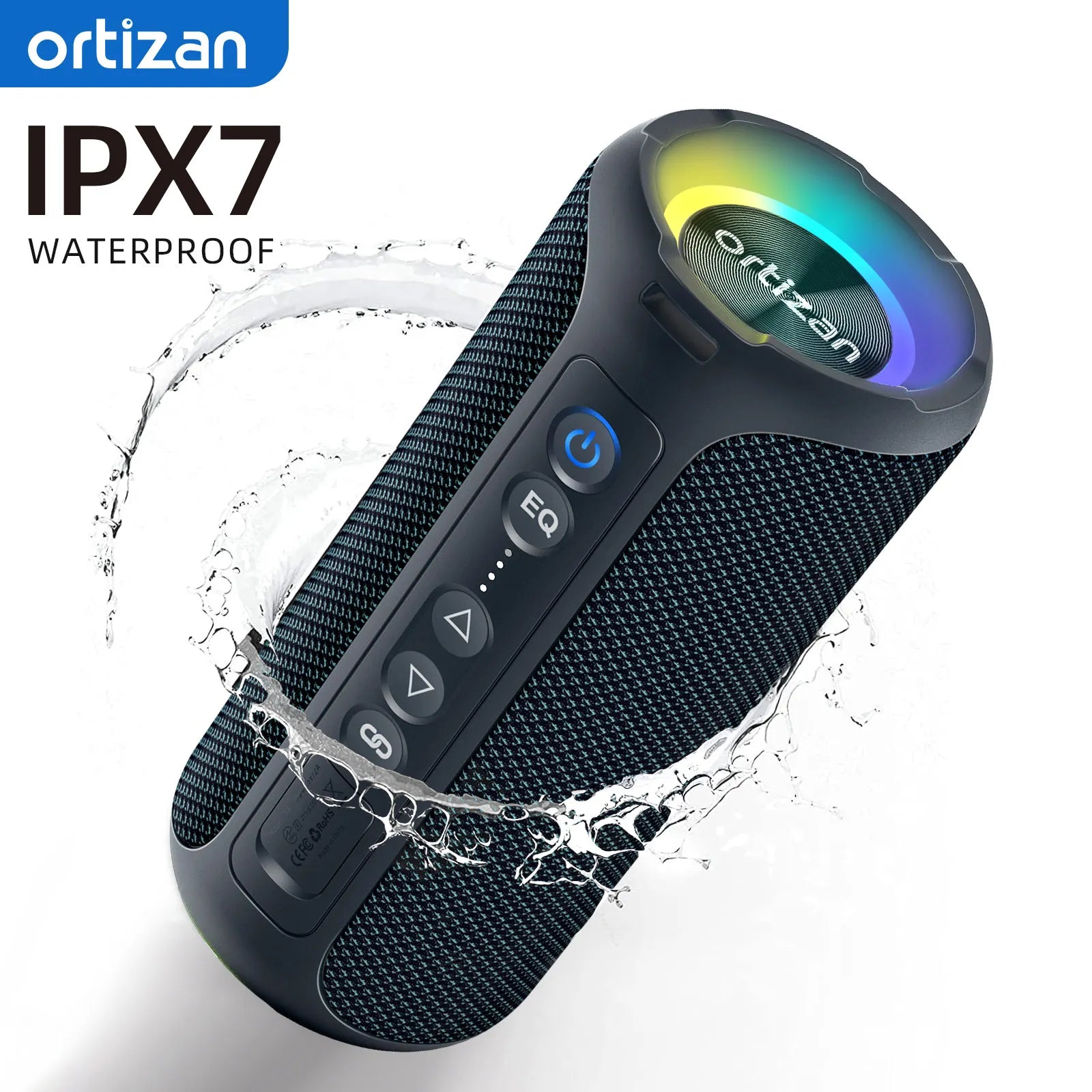 40W Portable Bluetooth Speaker — Bluetooth 5.3, IPX7 Waterproof, Deep Bass, LED Lights, 6600mAh Battery, TWS, AUX/TF