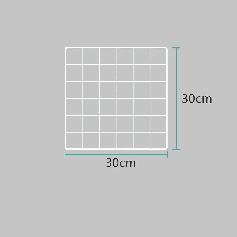 Wall Mounted Wire Grid Organizer with Removable Baskets, Hooks and Shelves, Iron Mesh Storage Panel
