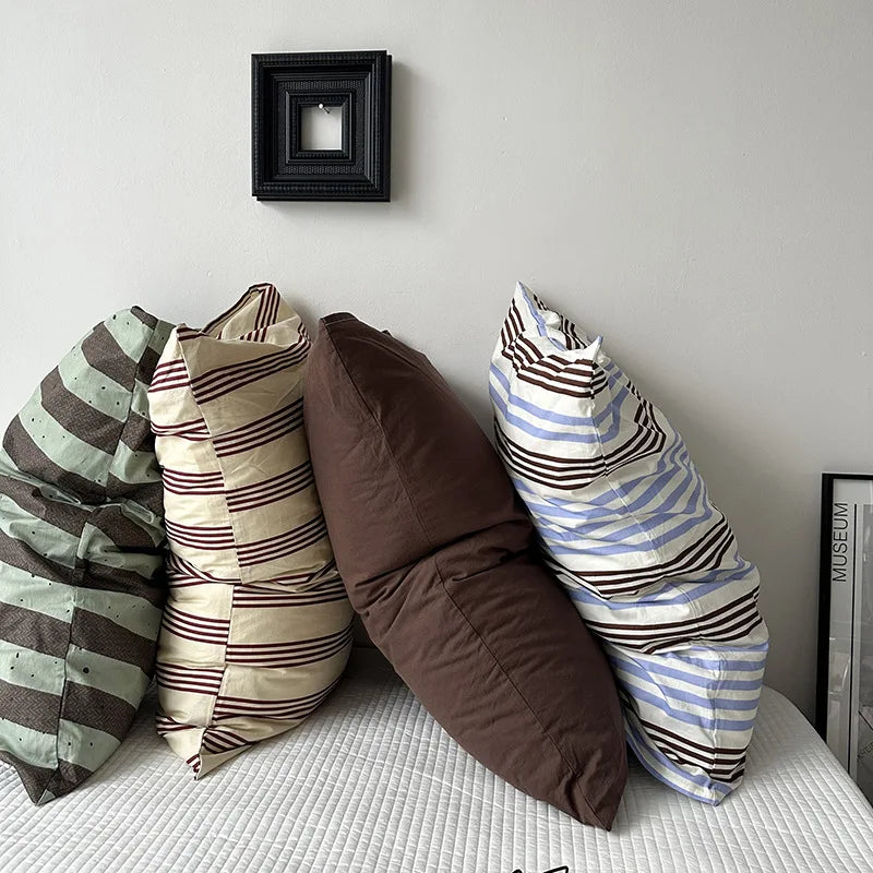 Soft Washed Cotton Striped Pillowcase - Single Pillow Cover 19 x 29 in (48 x 74 cm)