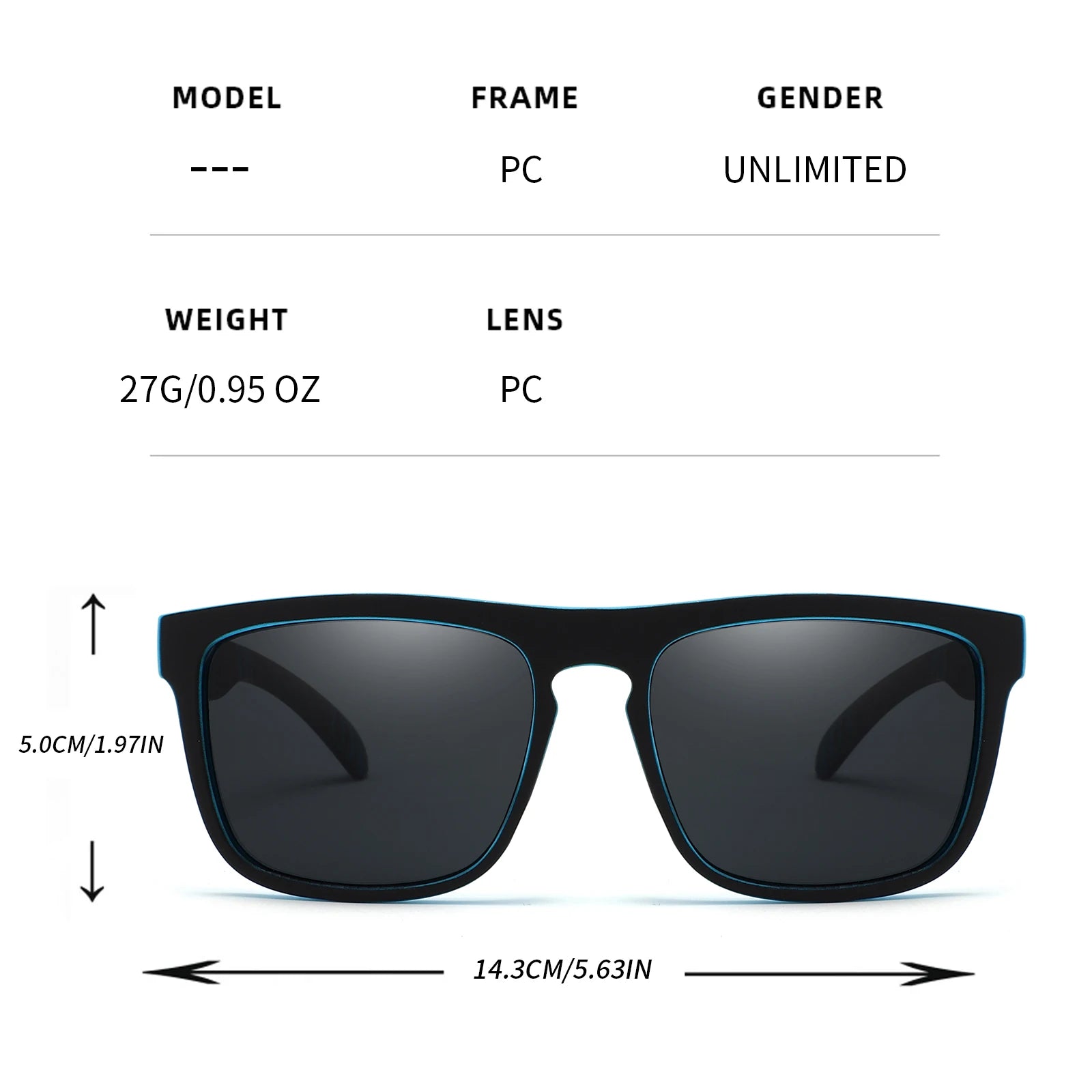 UV400 Unisex Square Driving Sunglasses for Men & Women - Outdoor Sport Sun Glasses