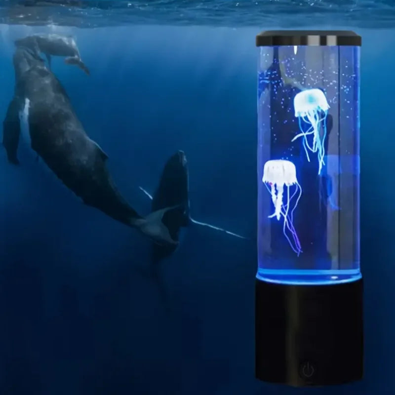 8-Inch (20 cm) Jellyfish Lava Lamp LED 7-Color Aquarium Night Light for Bedroom Desktop Decoration Gift