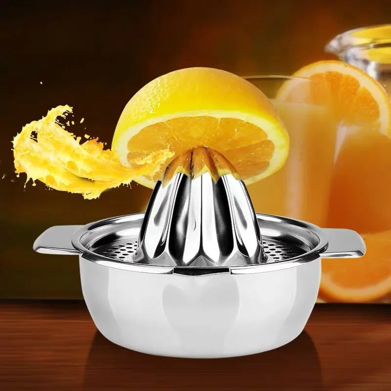 Manual Citrus Juicer 304 Stainless Steel - Portable Hand Press Squeezer for Lemon Orange Lime