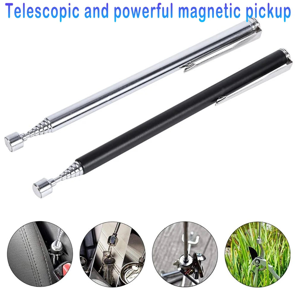 Telescopic Magnetic Pickup Tool 5.5-20.9 in (14-53 cm) Retractable Pocket-Clip Magnet Rod