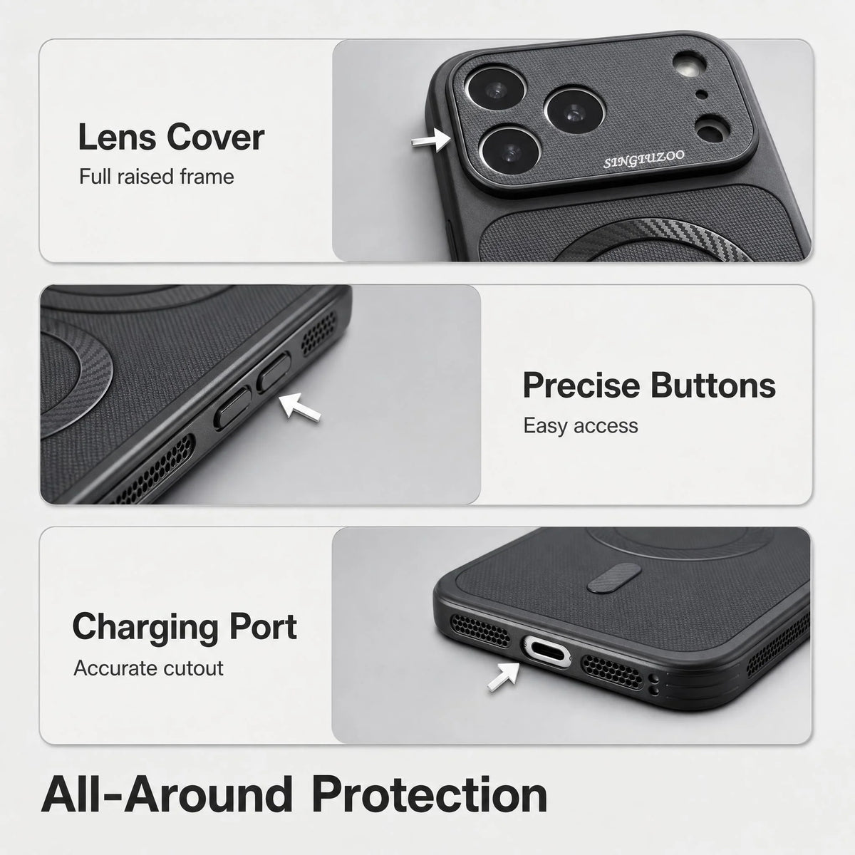 Woven Heat-Dissipation Magnetic MagSafe Phone Case - Shockproof PC+TPU Anti-Scratch Soft Cover for iPhone