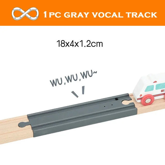 1-Piece Wooden Train Track Accessory – Compatible Railway Piece for Kids Wooden Train Sets, Educational Toy