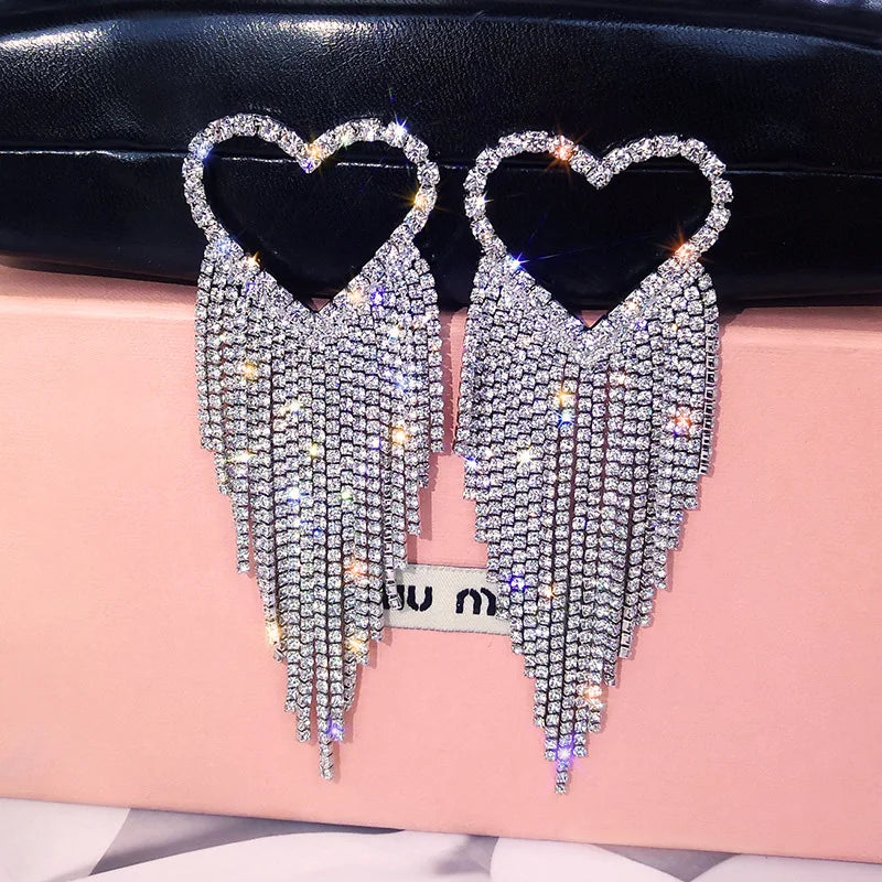Gold Bridal Drop Earrings with Simulated Pearls & Crystal Rhinestones — 6 cm (2.36 in) Dangle Statement Earrings for Wedding & Bridesmaids