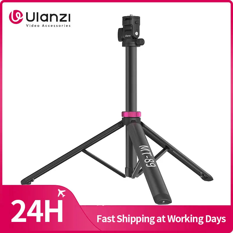 Quick-Release Light Stand Tripod with Cold Shoe Mount — Adjustable 16–79 in (40.5–201 cm), 1 kg Load for Smartphone & COB LED Lights