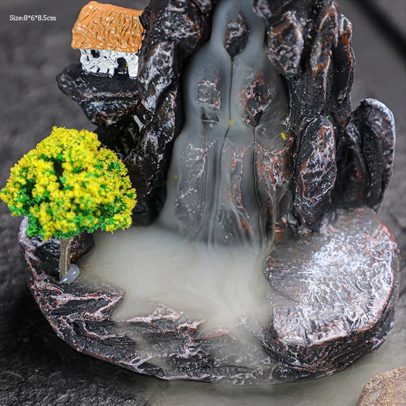 Backflow Waterfall Incense Holder Burner – Aromatherapy Home Decor with Backflow Incense Cones