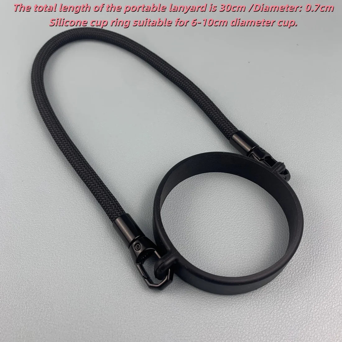 Silicone Cup Handle Strap – Portable Water Bottle Sling Carrier for Insulated Bottles, Camping & Hiking