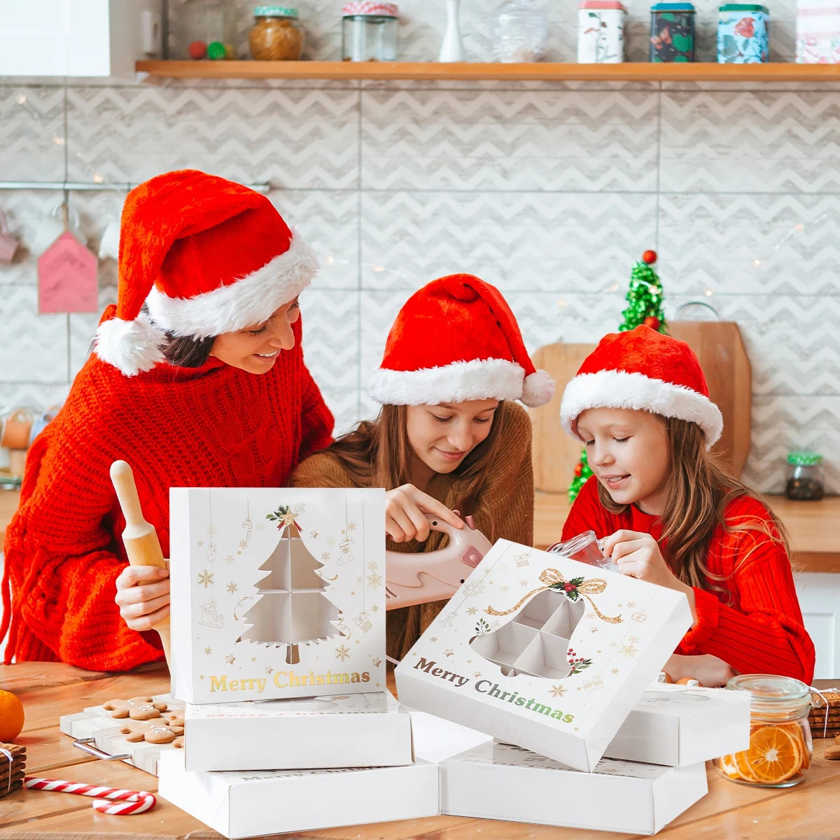 Christmas Kraft Candy & Cookie Gift Box for Holiday Treats