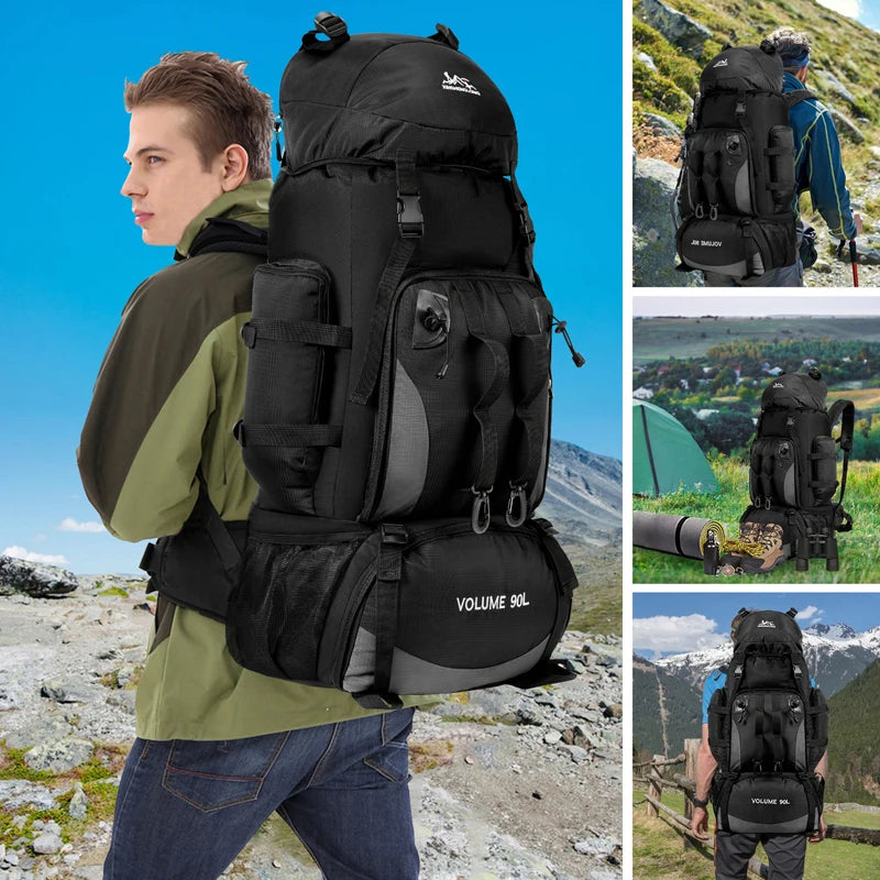 90L Waterproof Hiking Backpack - Large Capacity Trekking Rucksack for Camping & Travel (Unisex)