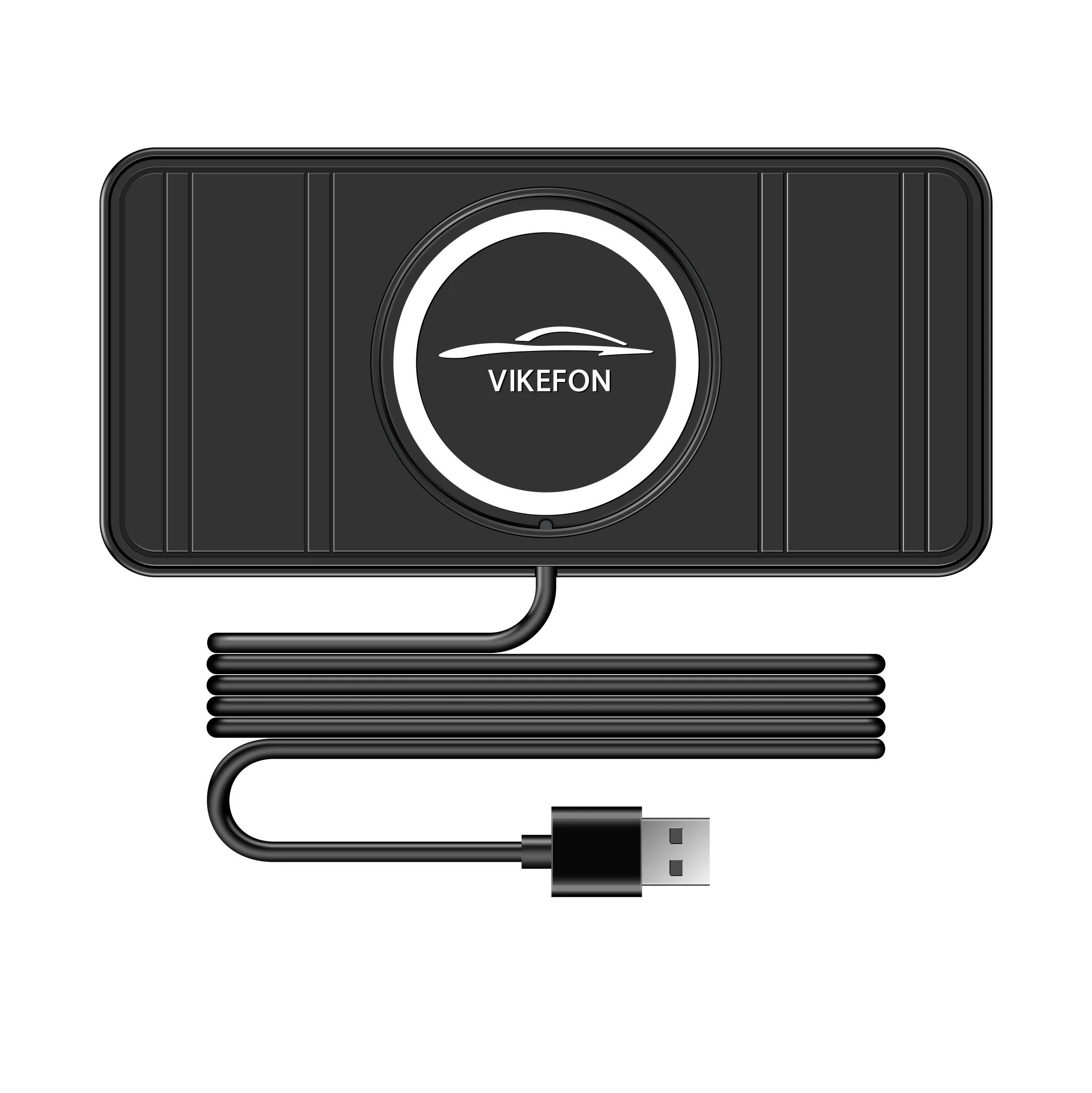 30W Qi Wireless Car Charger Pad – Silicone Non-Slip Fast Charging Mat for Qi-Compatible Phones