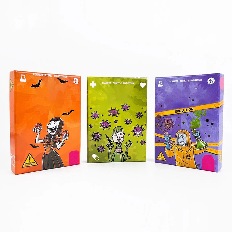 Virus Card Game Bundle – Core + Evolution & Halloween Expansion | Bilingual English/Spanish, 2-6 Players