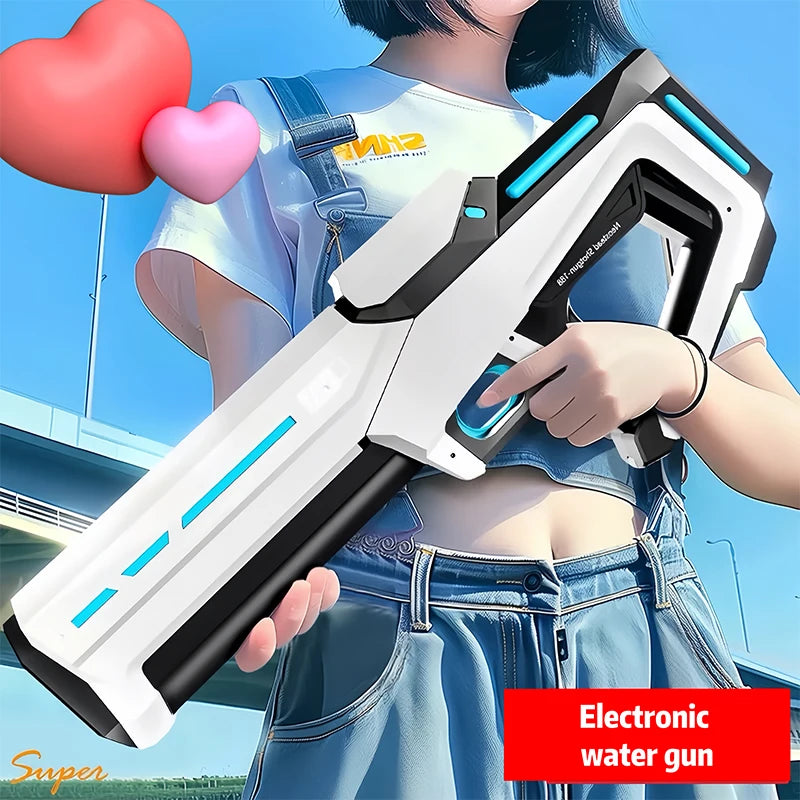 Electric Water Blaster for Adults – Powerful Automatic Water Gun with LED Flash, Lithium Battery-Powered Beach & Pool Toy for Teens & Kids