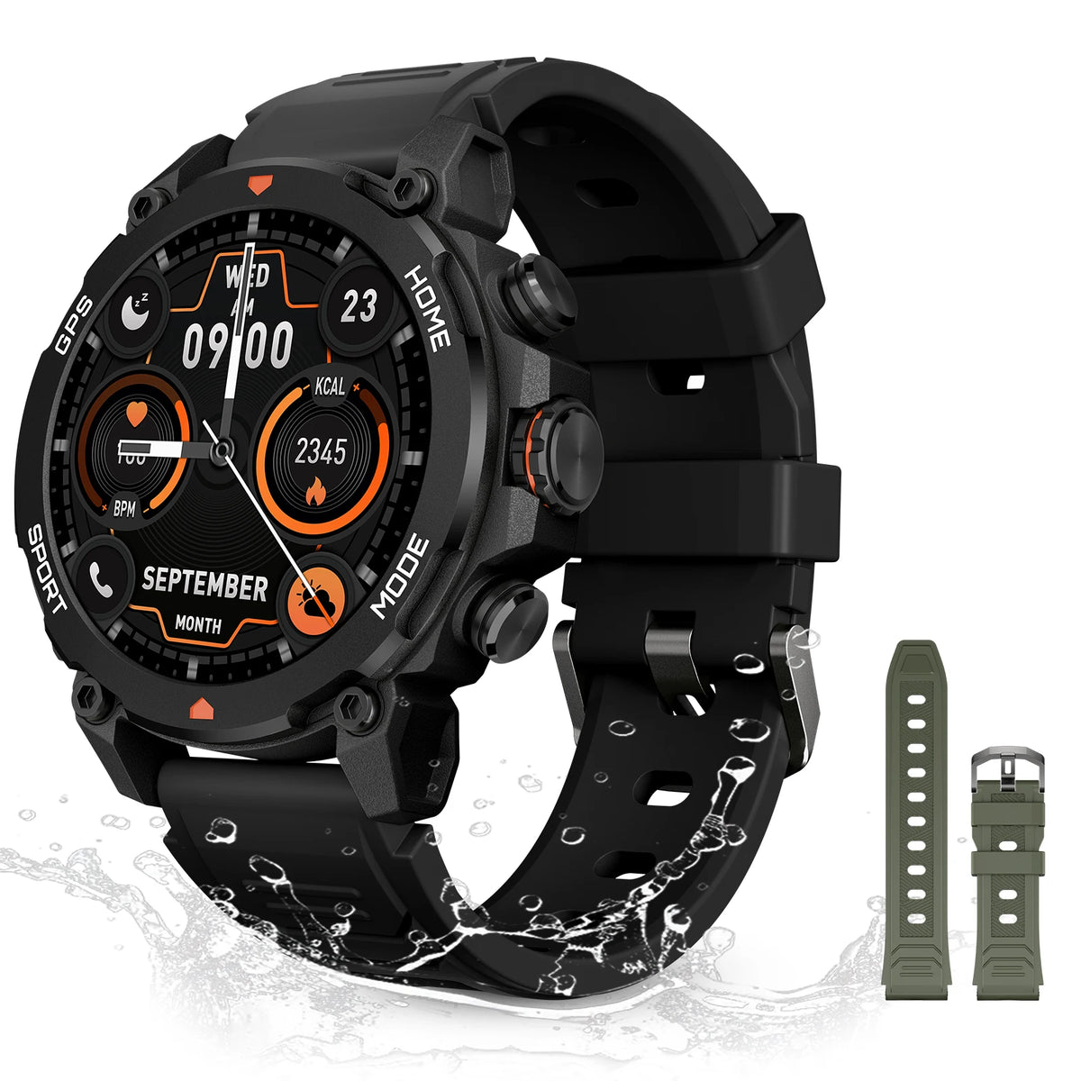 GPS Smartwatch with 1.43'' AMOLED Display, 5ATM, 150+ Sports Modes, Health Monitor, Compatible with Android/iOS