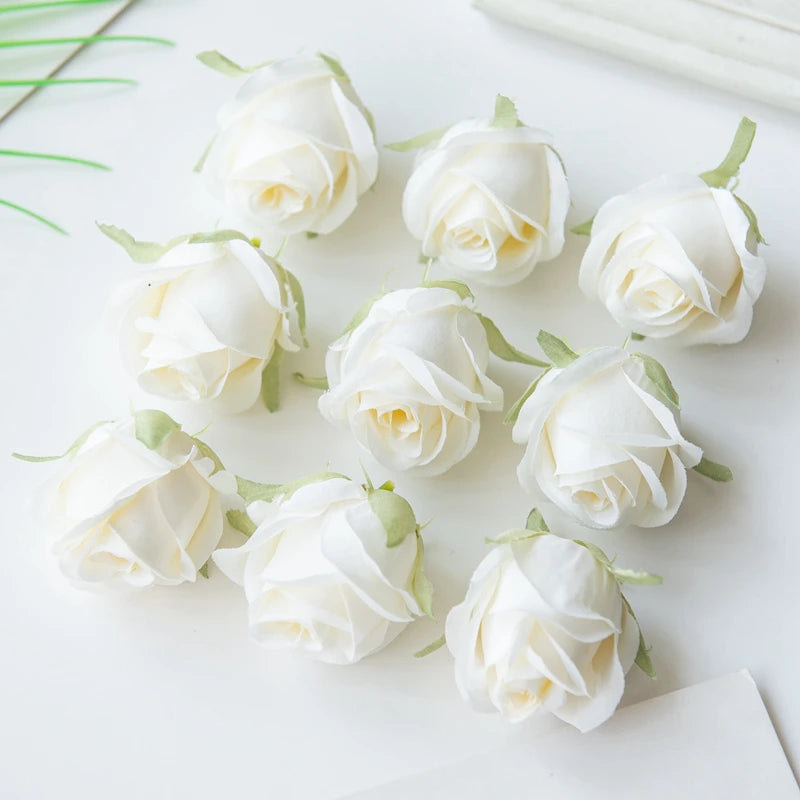 Silk Rose Head Artificial Flowers - 5 or 10-Pack for Wedding & Home Decor, DIY Garland and Flower Wall