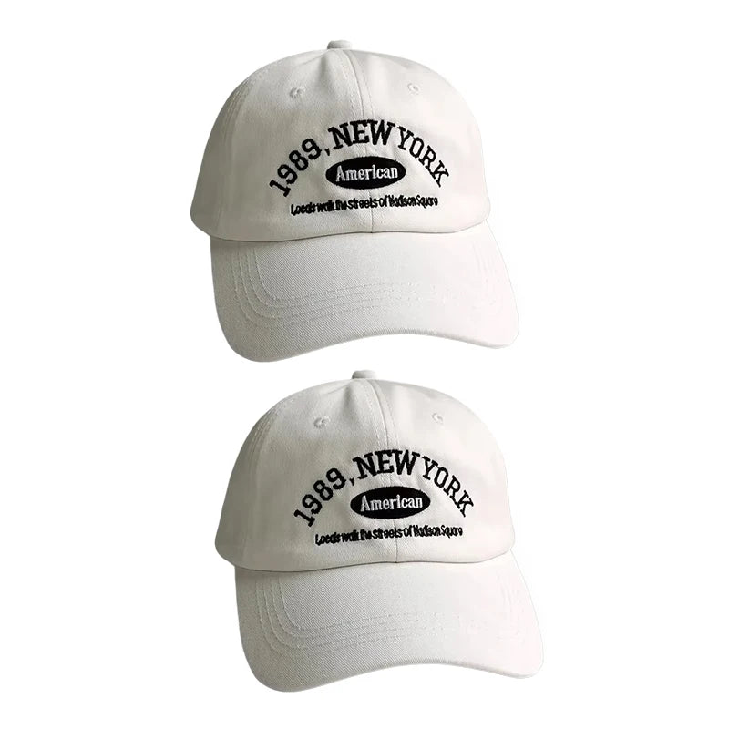 Korean Retro Embroidered Letter Baseball Cap - Unisex Casual Sun Protection Hat