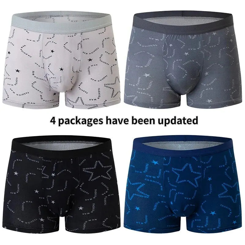 4/5-Pack Men's Printed Boyshort Swim Trunks – Comfortable Plus-Size Beach & Swim Shorts