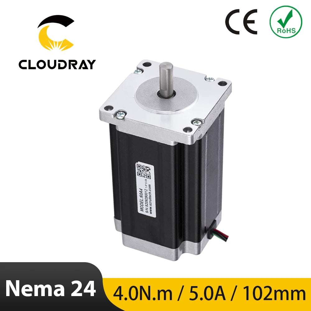 NEMA 24 2-Phase Stepper Motor 60mm (2.36 in) 4.0 N·m 5A 4-Lead for CNC Router Engraving Milling 3D Printer
