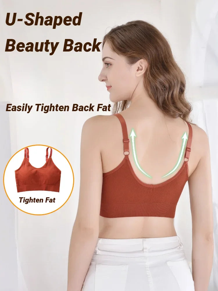 Seamless Wireless Bralette Full-Cup Breathable Cotton Removable Pads Wire-Free Sports & Sleep Bra