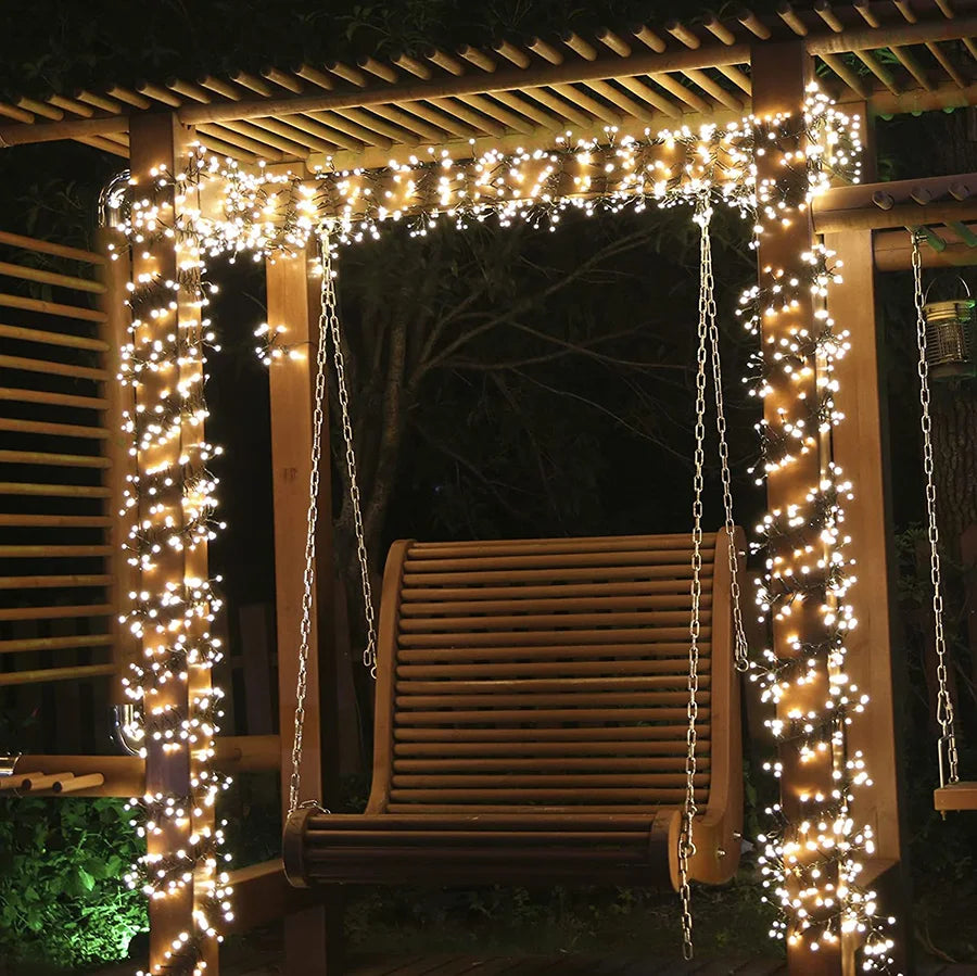 10m / 20m / 30m (33 / 66 / 98 ft) Warm White LED Christmas String Lights - 8 Modes Waterproof Outdoor Fairy Lights for Garden, Wedding & Party Decor