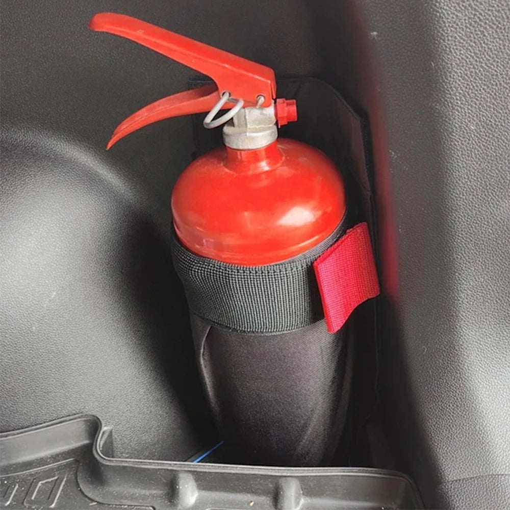 Universal Car Trunk Organizer & Backseat Storage Bag with Mount Bracket for Fire Extinguisher