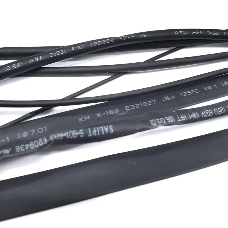 Black Heat Shrink Tubing 5 m (16.4 ft) Lot – Multiple Diameters 1mm–10mm, Insulation Sleeve Rated 125°C