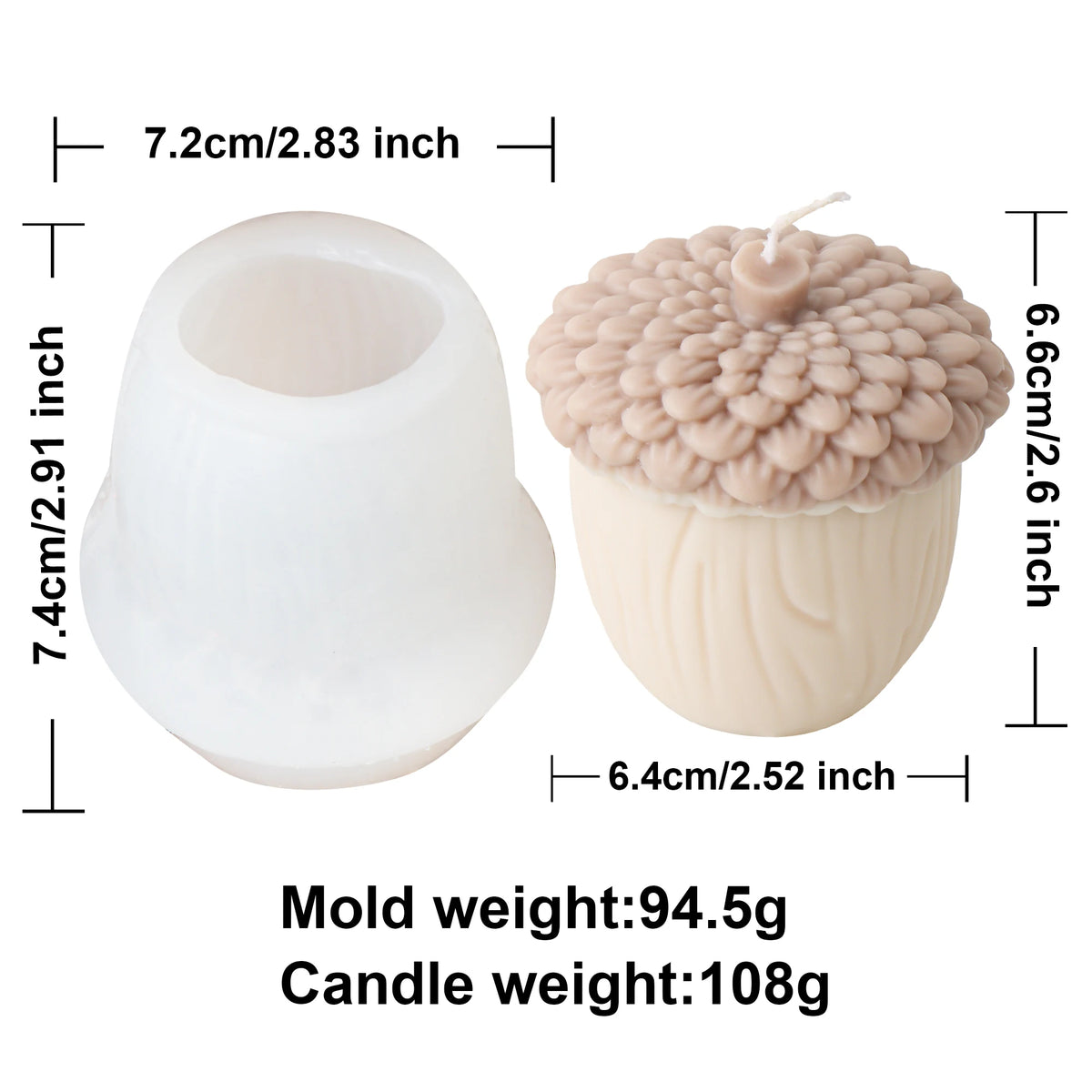 DIY Pinecone & Acorn Silicone Mold - Reusable Candle, Soap, Resin & Cake Baking Mold for Home Decor Crafts