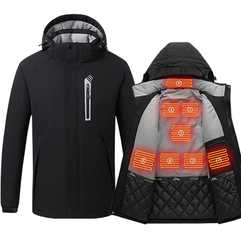 USB Heated Jacket - 11-Zone Rechargeable Electric Winter Coat for Men & Women, Thermal Outdoor Heating Jacket