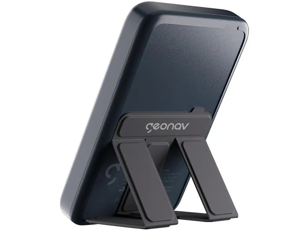 10,000mAh Portable Power Bank – MagSafe Compatible Wireless Charger, 15W Qi & 20W USB PD Fast Charge with Foldable Kickstand