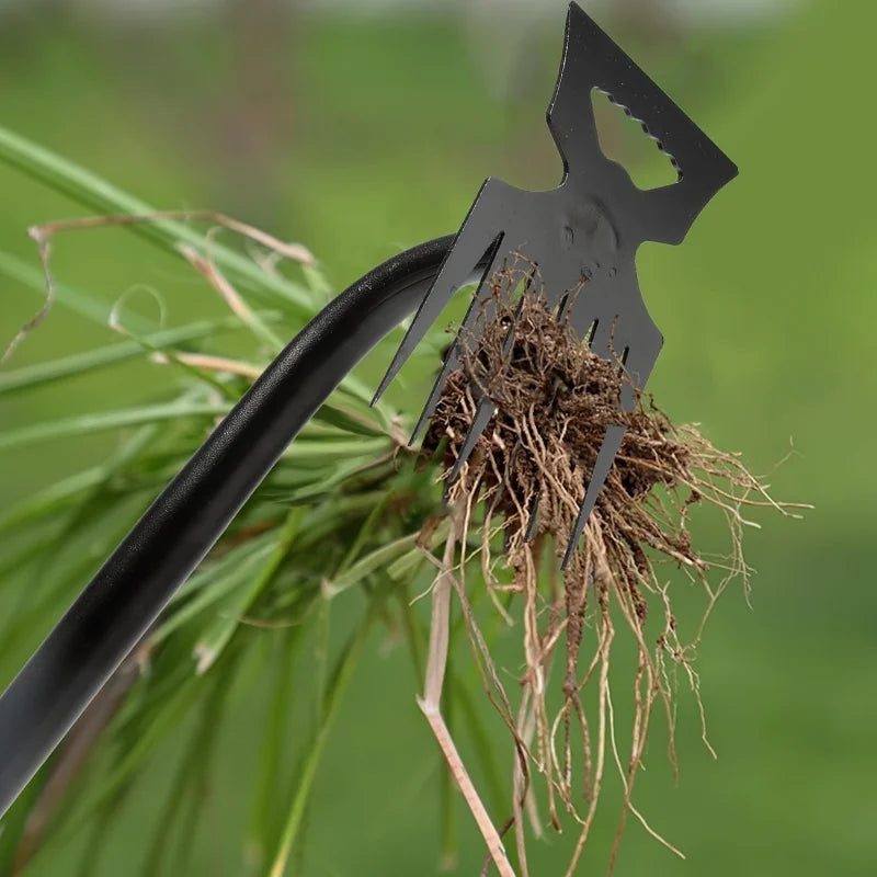 Heavy-Duty Carbon Steel Long-Handled Manual Weeder – Portable Garden, Lawn & Farm Weed Remover