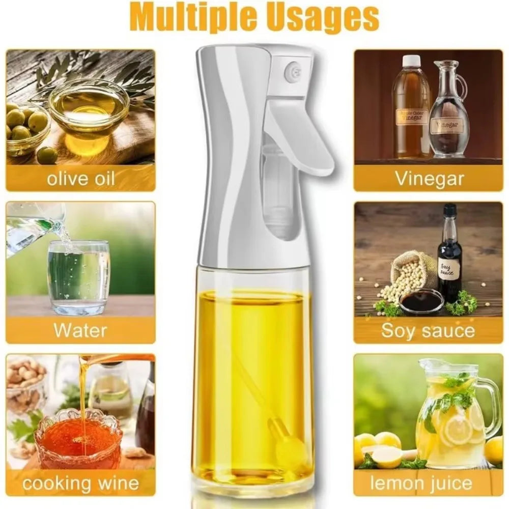 Olive Oil Spray Bottle for Cooking Reusable Food-Grade Oil & Vinegar Mister 200/300/500ml (6.8/10.1/16.9 fl oz)