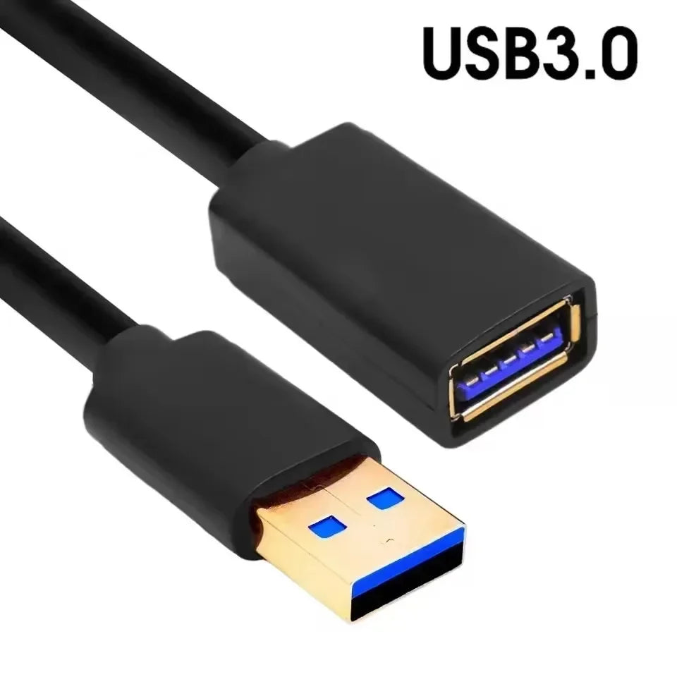 USB 3.0 & 2.0 High-Speed Extension Cable – 0.5/1/1.5/2/3 m (1.6/3.3/4.9/6.6/9.8 ft) for Smart TV, Xbox One, SSD, PC, Laptop