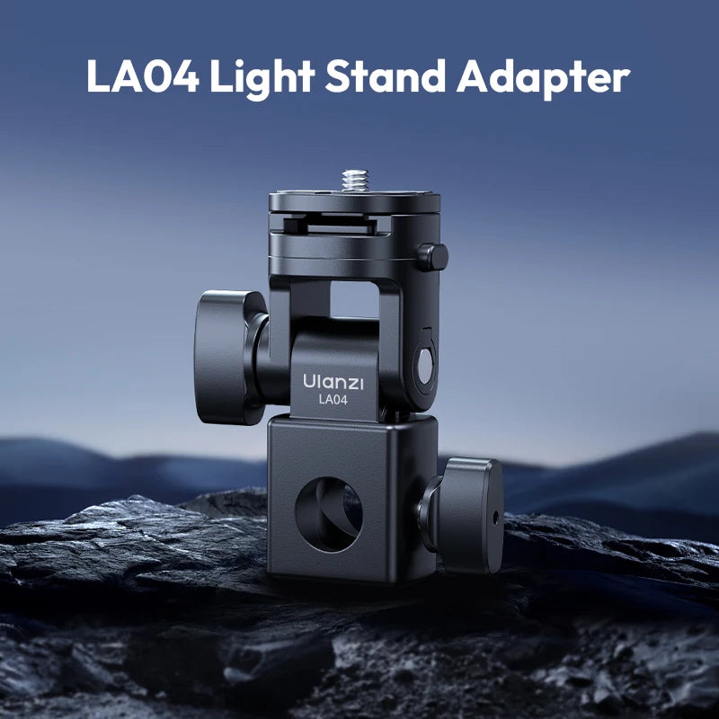 Light Stand Adapter with 1/4-Inch (6.35 mm) Mount and Cold Shoe Quick-Release Plate for Phone Stands, Cameras & Video Fill Lights