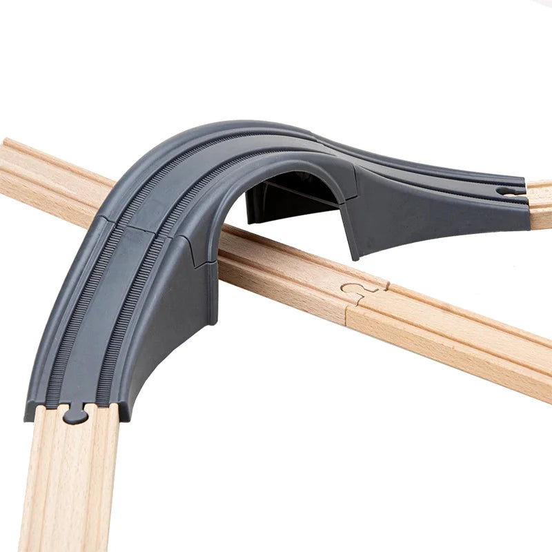 1-Piece Wooden Train Track Accessory – Compatible Railway Piece for Kids Wooden Train Sets, Educational Toy