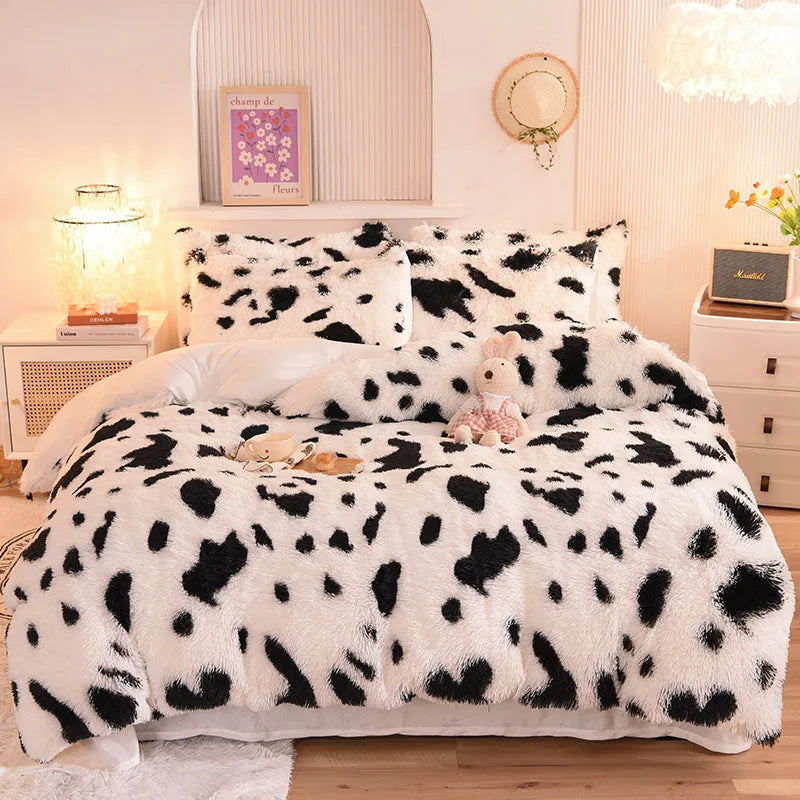 3-Piece Mink Velvet Coral Fleece Duvet Cover Set – Super Shaggy Warm Cozy Bedding with 2 Pillowcases, Multiple Sizes 150x200–220x240 cm (59x79–87x94 in)