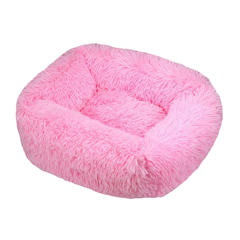 Luxury Plush Square Dog Bed Calming Washable Pet Mat for Small Medium Large Dogs (XS S M L)